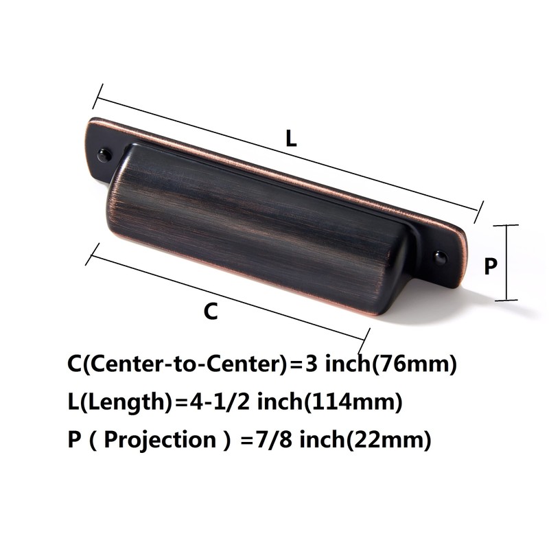 khtumeware 6 Pack 3" Drawer Pulls Oil Rubbed Bronze Cabinet