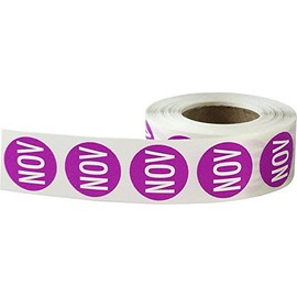 Lilac November Circle Month Stickers, 3/4 Inch Round, 500 Vibrant Adhesive Labels on a Roll for Scheduling, Organization, and Inventory - Made in The USA