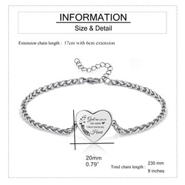 RIPFEVURN 3pcs Heart Cremation Jewelry Urn Bracelet for Ashes for Women Memorial Ashes Keepsake Link Bracelet