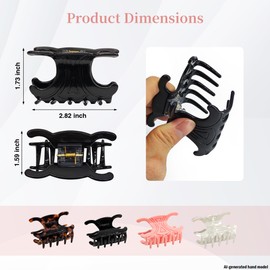 Butterfly Claw Clips for Women, 4 Pack Acetate Medium Claw Clips for Thin Hair, Designed for Half-Up Styles, French Twists and Everyday Updos
