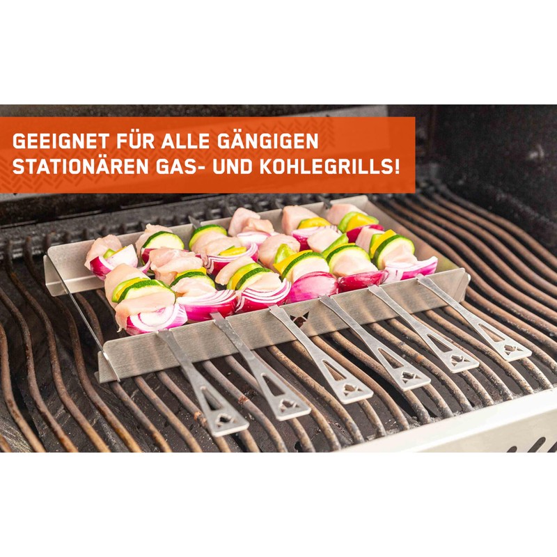 FENNEK Universal Grill Skewer Holder | Individually Adjustable | Suitable