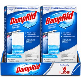 Damp Rid Hanging Bag Moisture Absorber – Fragrance Free Humidity Absorber for Closets, Closet Deodorizer & Odor Absorber, 15.4 oz Hanging Bags 2 Pack - Ilios Packaging