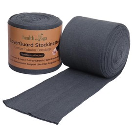 LayerGuard Cotton Stockinette Sleeve Roll, Stretchable Raw Cotton – Comfort wear, Sweat Absorbent Tubular Bandage – Prevents Residue Build up - Under-Over Cast Sleeve Bandage Wear (Grey, 4 Inch)