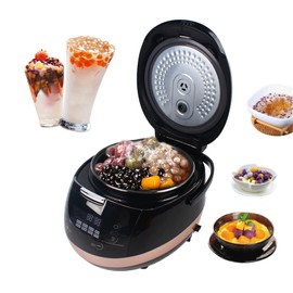 Automatic Pearl Pot, 5L Commercial Fully Automatic Pearl Pot Tapioca Cooker 800W Pearl Maker Machine for Boil Sago, Pudding, Boba Tea, Bubble Tea & Milk Tea