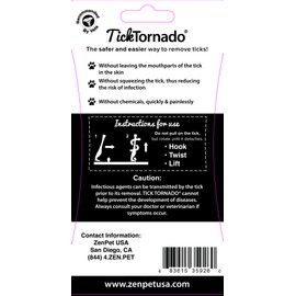 ZenPet Tick Tornado - Tick Remover for Dogs & Cats & People - Value Pack - Easy and Fast Tick Removal Tool (1 Pack)