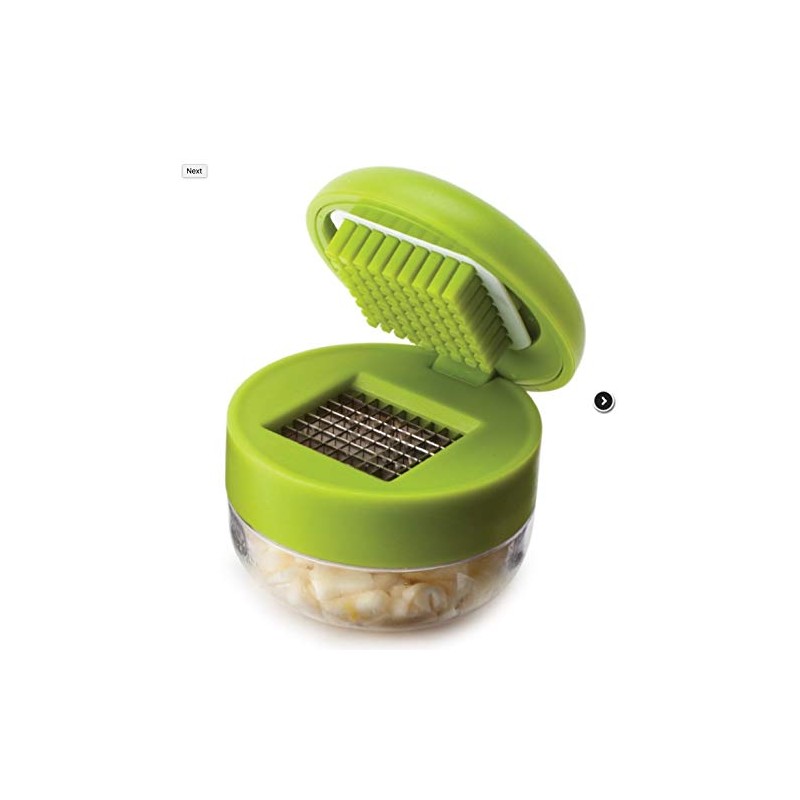 Joie Garlic Press and Chopper with Storage Container, Stainless Steel