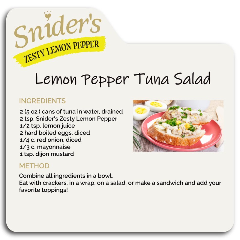 Snider's Zesty Lemon Pepper Seasoning 5.5 oz. Premium Spice Blend