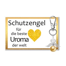 MKISHINE Schutzengel Schlüsselanhänger Geschenke für Uroma von Enkelin Enkeln, Uroma Geschenke -Geburtstagsgeschenk Uroma Personalisierte, Großelterntag Erntedankfest Weihnachtsgeschenke Uroma