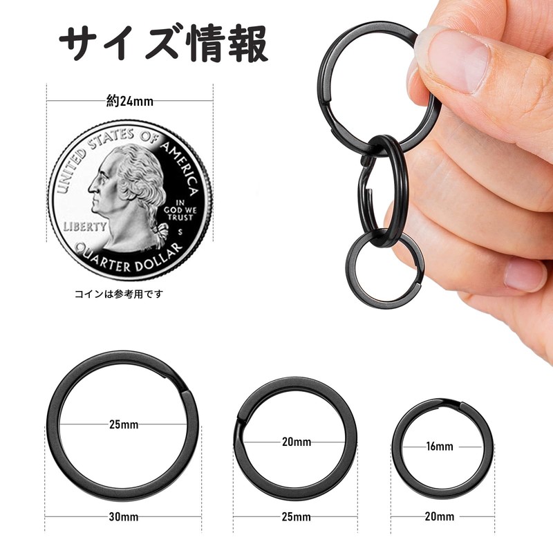 TIMULTI Key Ring Titanium Carabiner Keychain Ring Double Ring Keychain