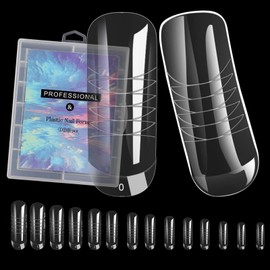 COLORBIRD Nail Tips, Long Shaped, Foam Tips, 120 Pieces, Total of 17 Types, Long, Wide (Round M)