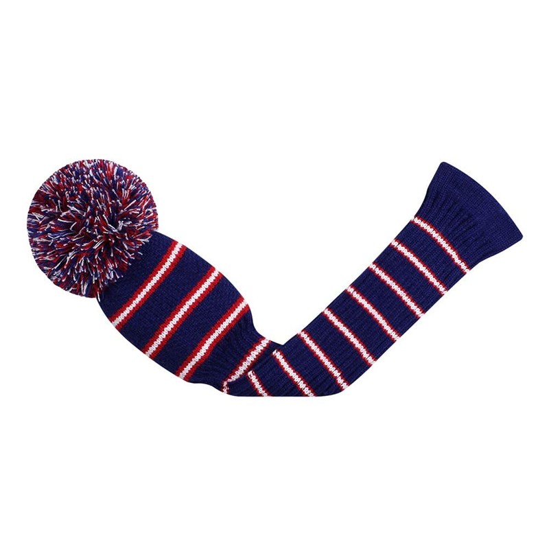 濃い色明るい色のストライプゴルフのニットヘッドカバー 、3枚セット 、ドライバー、フェアウェイウッドとハイブリッドut (ファインストリーク)