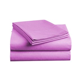 BASIC CHOICE Hypoallergenic Brushed Microfiber Bed Sheet Set, Purple, Twin, 3 Pieces