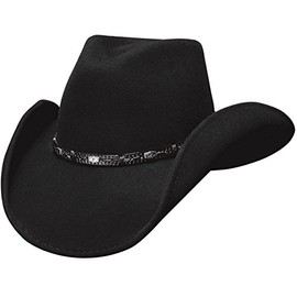 Montecarlo Bullhide Hats - Wild Horse - Wool Felt Western Cowboy Hat - Black (XLarge)