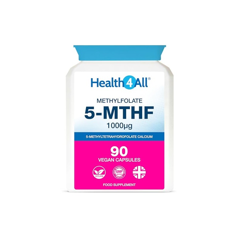 5-MTHF Methylfolate 1000mcg, 90 Capsules, 3 Month Supply, Active Folic