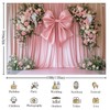 KUKUSOUL Pink Curtain Backdrop Giant Bowknot Floral Birthday Decoration
