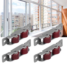 Set of 4 Push-Pull Window Roller, Double Wheel, Sliding Window, Door Roller, Hardware, Silent Operation, High Strength, 14mm Slot Width, Stainless Steel Nylon Window