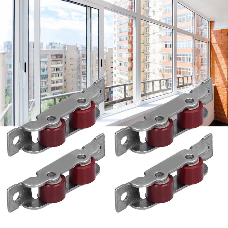 Set of 4 Push-Pull Window Roller, Double Wheel, Sliding Window,