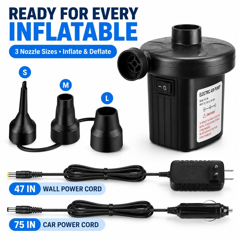Electric Air Pump for Air Mattresses and Pool Floats –