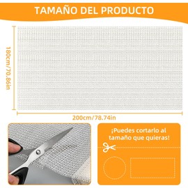 AKASENKO Almohadilla Antideslizante para Alfombras, Protege Pisos de Madera Dura, Impermeable y No Daña Superficies, Tapete Antideslizante Multiusos, 1.8 x 2m, Color Beige, Reutilizable (Beige)