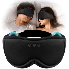 MUSICOZY Sleep Mask Headphones | 100% Blackout 3D Organic Bamboo Cotton Eye Mask for Travel & Restful Sleep,Shift Work | Bluetooth 5.4 Sleep Headphones Cool Gadgets Gift for Side/Hot/Light Sleepers