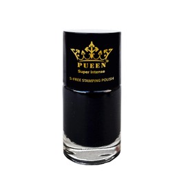 PUEEN Super Intense Nail Polish For Nail Stamping Big 5-FREE Formula Nail Color Lacquer (805 - Black Jack) - BH000497N