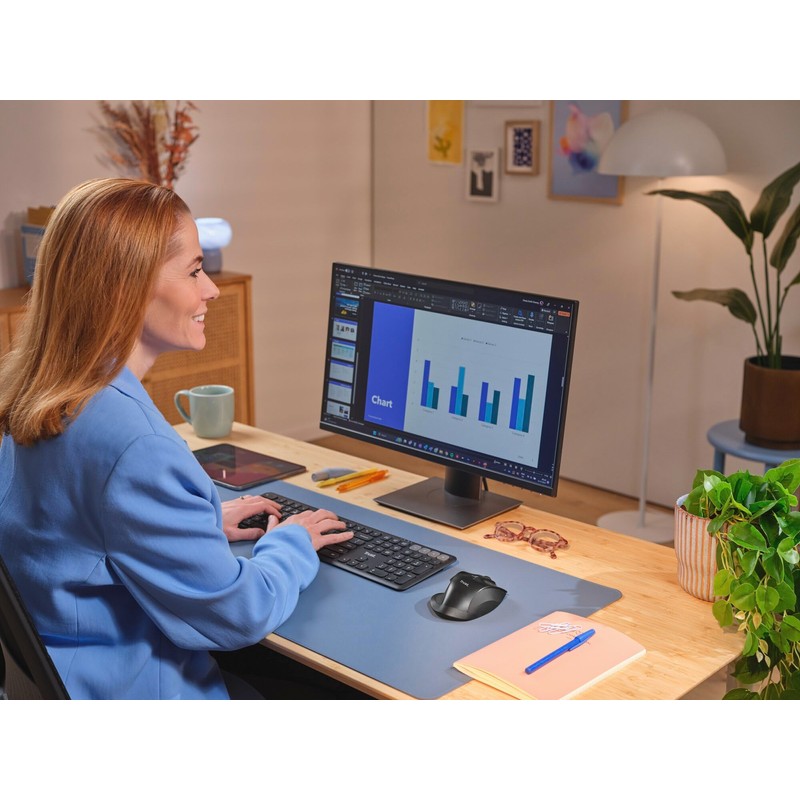 Trust Fyda Aufladbare Kabellose Maus Bluetooth + 2.4GHz, Ergonomische Daumenauflage,
