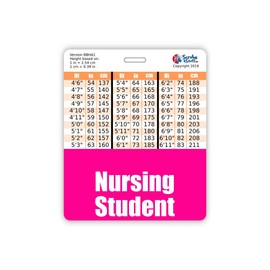 Nursing Student Badge Buddy Horizontal w/Height & Weight Conversion Charts (Oversized, Pink)