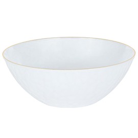 Stunning White Transparent Hammered Bowls with Gold Rim - 12 oz. (Set of 10) - Elegant & Sophisticated Design - Ideal for Special Occasions & Home Entertaining