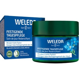 WELEDA Organic Firming Day Cream with Blue Gentian & Edelweiss - Natural Anti-Ageing Face Cream for Deep Wrinkles & Pigment Spots, Collagen-Boosting Moisturizer, Vegan, 40 ml