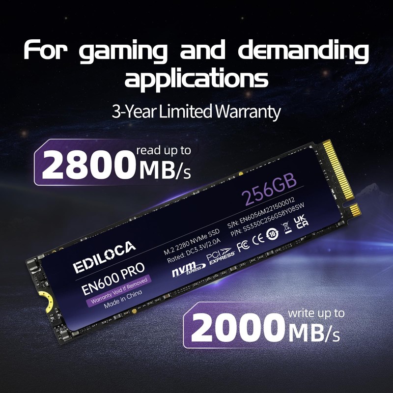 Ediloca EN600 PRO SSD PCle 3.0x4, NVMe M.2 2280, SLC