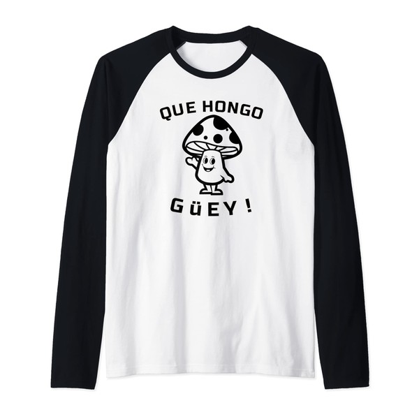 Que Hongo Guey Vegan Mushroom Raglan Baseball Tee