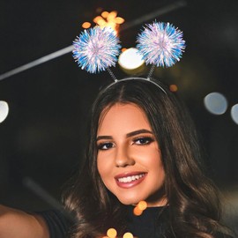 CUBACO Pom Pom Headband - Birthday Headband for Girls & Women, Pride White Alien Party Accessory