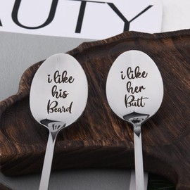 Funny Valentines Gifts for Wife Husband Anniversary Birthday Gifts for Boyfriend Girlfriend His and Hers Gifts for Couples Spoons Gifts for Fiance Fiancee His and Hers Spoons Gifts 2pcs