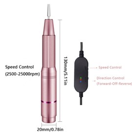 Electric Nail File, Nail Drill Set for Acrylic Nails, Portable Adjustable Speed Manicure Pedicure Kit with Nail Drills and 56 Pieces Fine Sanding Belt (Grey)