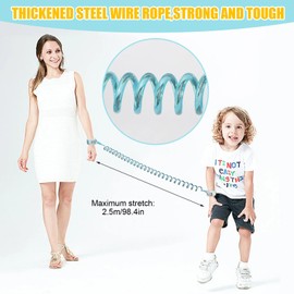 Wrist Reins for Toddlers - Anti Lost Wrist Belt - 2.5M Wrist Link Belt with Security Lock Elastic Wire Rope - Toddler Safety Harness Walking Leash - Elastic Walking Hand Belt for Children Walking