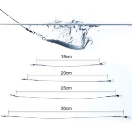 sus Pack of 80 premium steel leaders, stainless steel leaders, stainless steel leaders, stainless steel tracks with press stud, for pike hidden main line, prevent fish bite lines - 15/20/25/30 cm