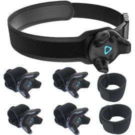 VR Tracker Belt for HTC Vive System Tracker Puck - Adjustable Belt Strap for Waist and Full-Body Tracking in Virtual Reality（1х Waist Strap + 4х Wrist Strap+2х Extension Belt）(Tracker NOT Include)
