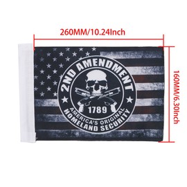 Espear Antique US Flag 2ND Amendment Flag Motorcycle Flag Replacement 6" x 9" Flag with 4/5" Sleeve for 3/8" Flagpole(1 Piece)