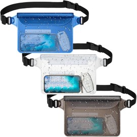 3 Bolsa Impermeable Para Playa, Cangurera Impermeable Para El Almacenamiento De Objetos Personales Durante Actividades Acuáticas, Bolsa Seca Triple Sellada, Material Pvc Para Usuarios Activos