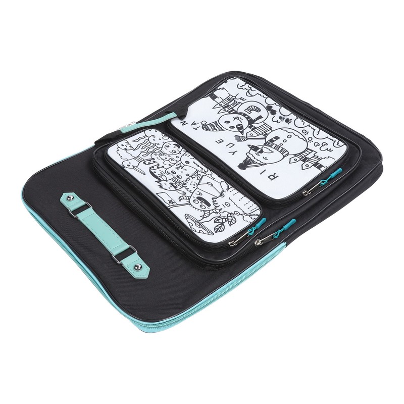 8K Kids Doodle Artwork Backpack Multi Pockets Smoothing Zipper Waterproof
