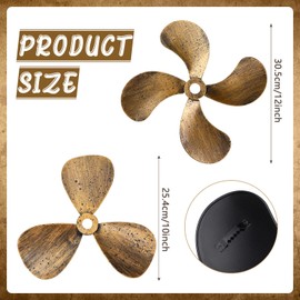 Gisafai 2 Pcs Metal Nautical Wall Art Decor Ship Airplane Propeller Wall Art Vintage Nautical Decorative Rustic Boat Propeller Decor for Home Interior Decorations
