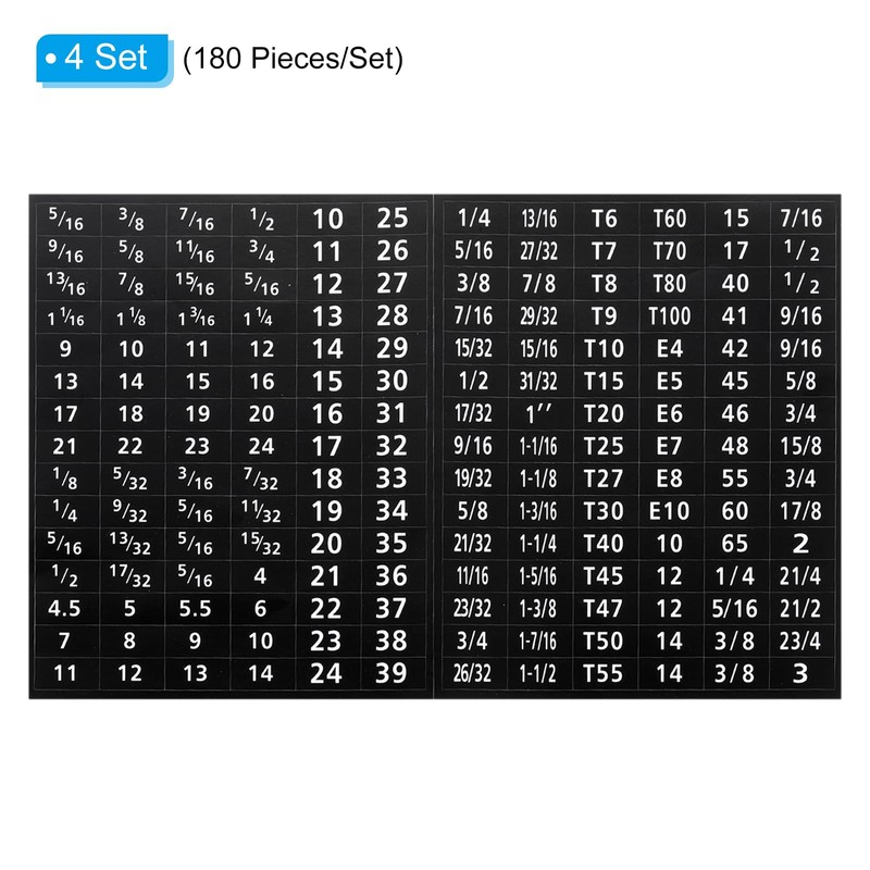 PATIKIL Tool Box Labels, 4 Set 180 Toolbox Decals Wrench