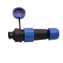 HangTon TY16 3 Pin 10A Power Connector, 16mm Threaded Panel Mount Female Socket, Male Cable Plug, Screw Terminal for Waterproof Quick Disconnect Outdoor Device Boat Marine