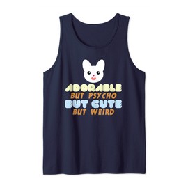 Horror Bunny Psycho Tees Adorable But Psycho But Cute Tank Top T-Shirt, blue