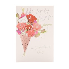 UK Greetings Valentine's Day Card For Wife - Flower Bouquet Design