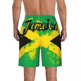 AZGNHM Mens Swim Trunks Hawaii Quick Dry Beach Shorts for Men Jamaica Flag Men's Board Shorts Swimwear Bathing Suit with Mesh Lining (X-Large)