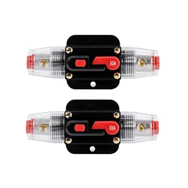 Car Fuse Holder, Automatic Fuse Holder, 12 V-24 V, DC Inline Car Circuit Breaker Fuse, Car Manual Reset Switch, Car Circuit Breaker (30 A) Pack of 2