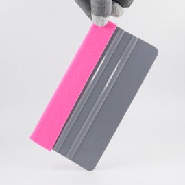 2-Pack Felt Edge Squeegee Tool for Car Vinyl Wrap, Window Tint, & Peel-and-Stick Wallpaper – Professional Bubble Remover with Scratch-Resistant ABS Plastic (Grey Pink)