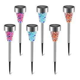 iMounTEK Upgrade Solar Lights Outdoor Decorative-6 Pack Solar Garden Lights Stakes, Flower Bed Decorations Color Lawn Ligh ts, Decor for Path, Waterproof, IP44 Waterproof for Walkway Yard Driveway