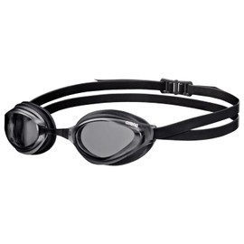 arena Unisex Training Wettkampf Schwimmbrille Python (UV-Schutz, Anti-Fog Beschichtung, Harte Gläser), Smoke-Black (50), One Size